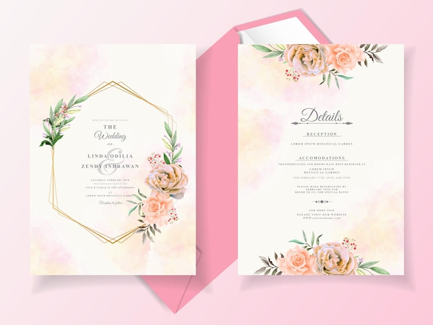 hand painted wedding invitation