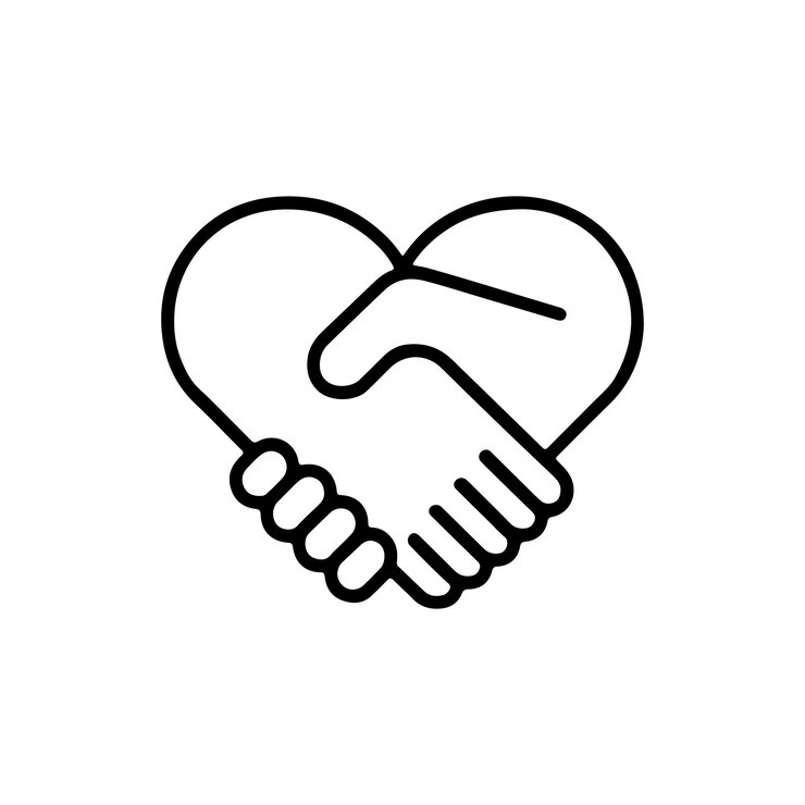 Vector hand palm care love symbol vector
