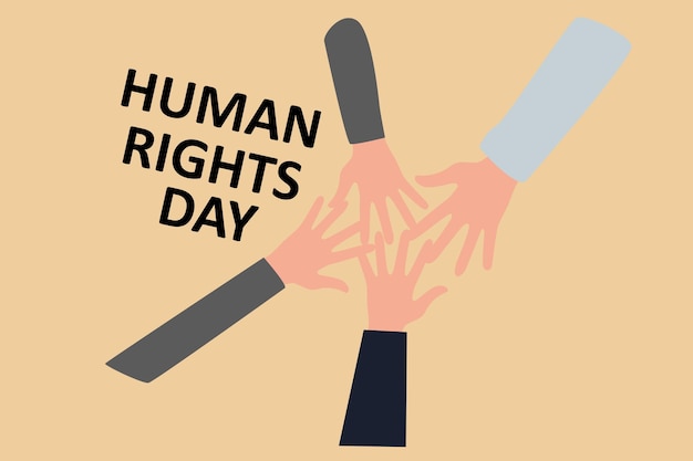 Vector hand palm with love symbol to support human rights and freedom illustration