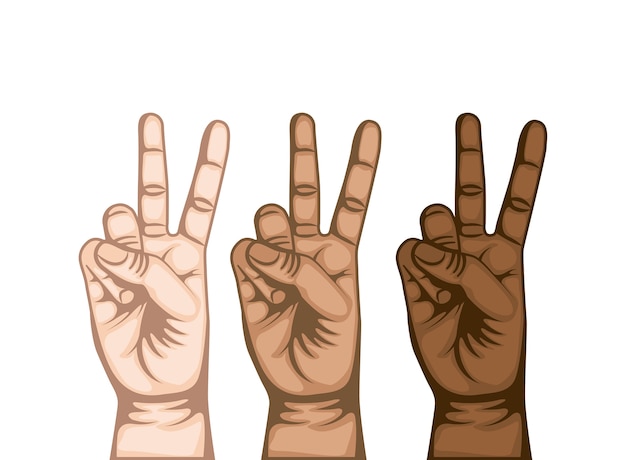 Vector hand peace and love symbol