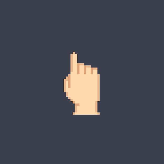 Hand pointer in pixel art style