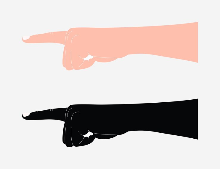 Vector hand pointing vectors for digital design