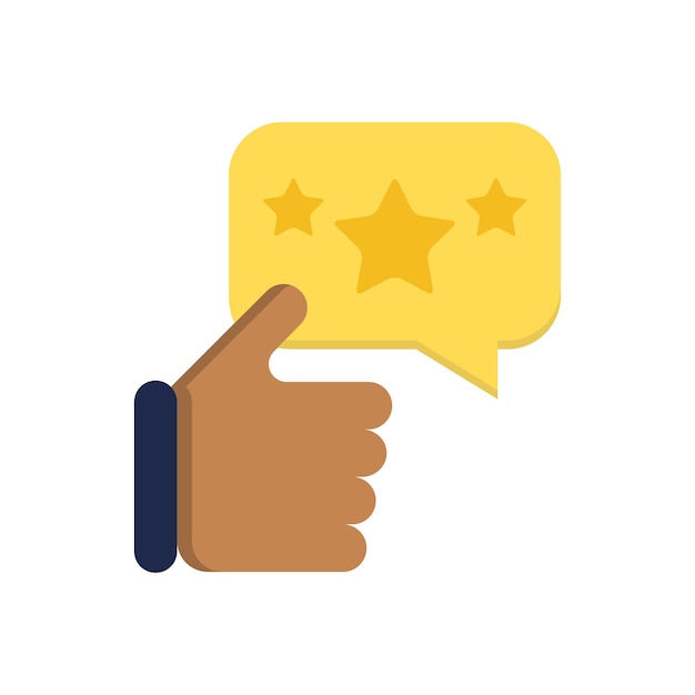 A hand points to a yellow star