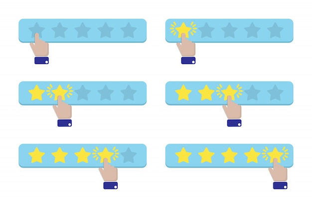 Hand press a star and gives a rating