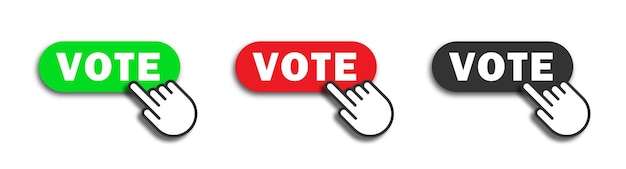hand pressing vote button vector illustration