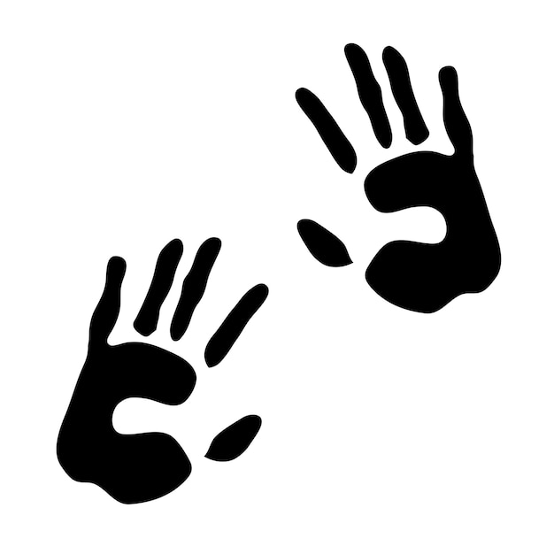 Hand print silhouette icon vector