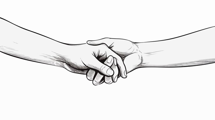 Vector hand promise line art drawing style