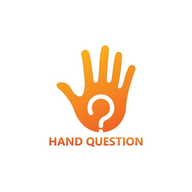 Hand question logo template design