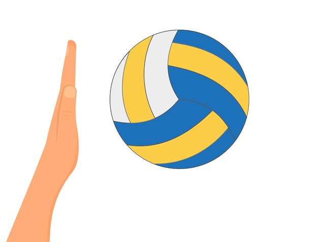 Hand raken een volleybal vector tekening geïsoleerde witte achtergrond sport logo teken platte ontwerp concept iets bal getrokken object illustratie cartoon sticker pictogram