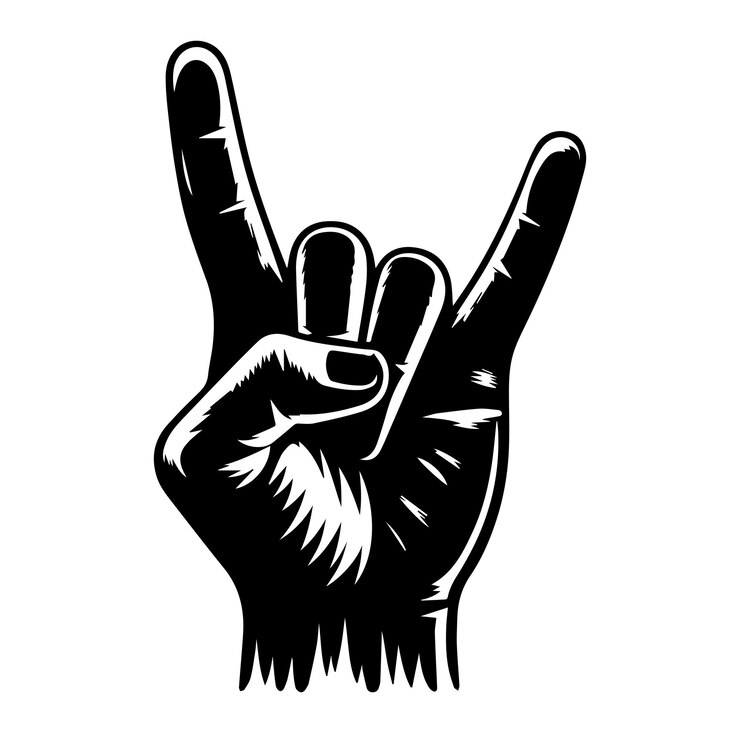Vector hand rock sign vector silhouette