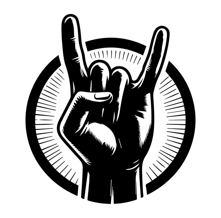 Vector hand rock sign vector silhouette