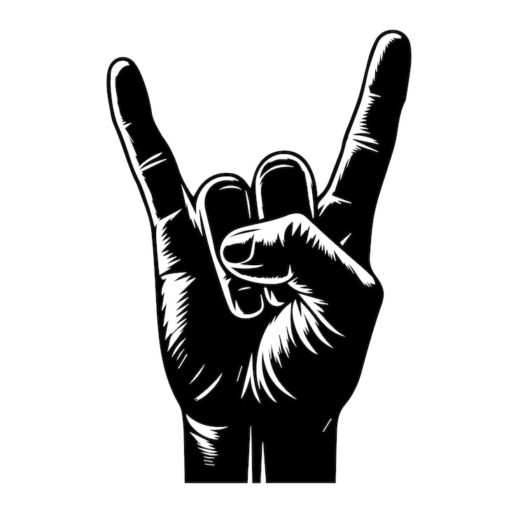 Vector hand rock sign vector silhouette