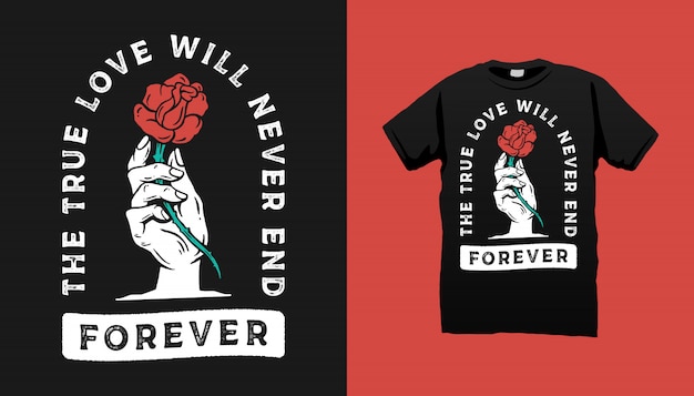 Hand and rose tshirt design