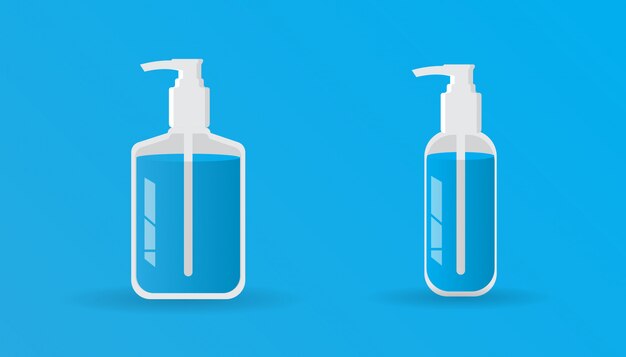 Hand Sanitizer Bottle in Blue Background