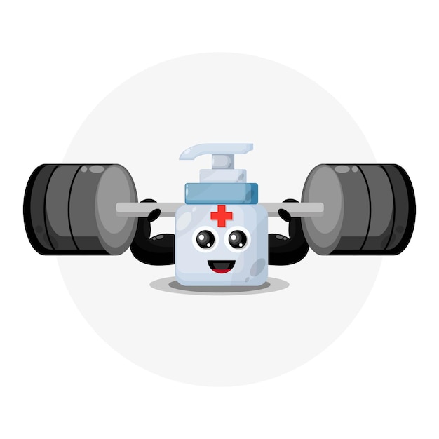 Hand sanitizer fitness cute character logo