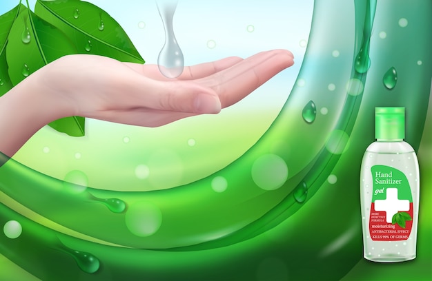 Vector hand sanitizer-gel biedt bescherming tegen virussen