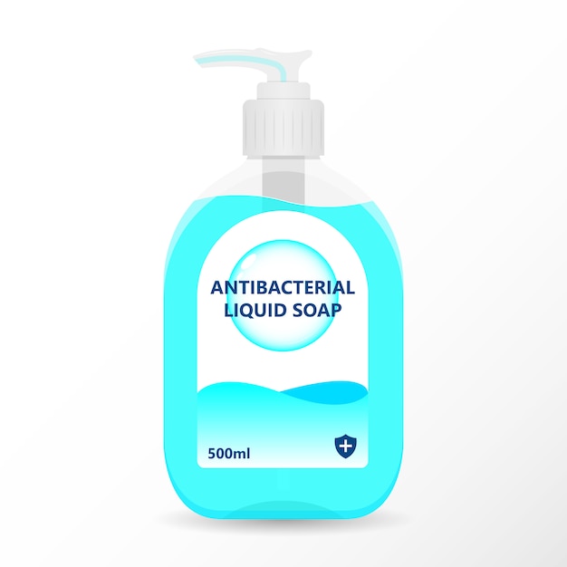 hand sanitizer pump bottle, washing gel, alcohol gel liquid soap antibacterial illustration