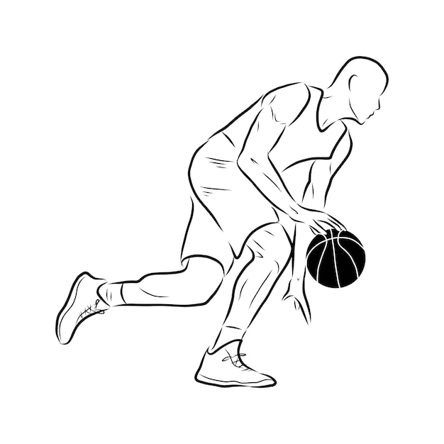 Hand schets basketbal. vector illustratie