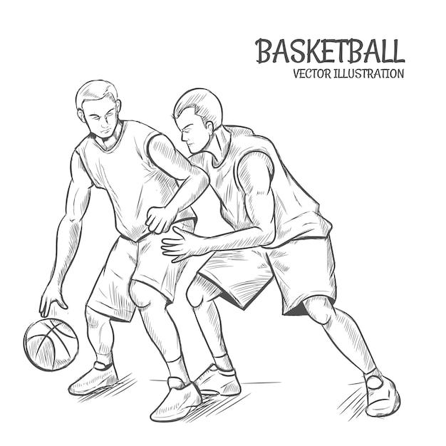 Hand schets basketbalspeler Vector illustratie