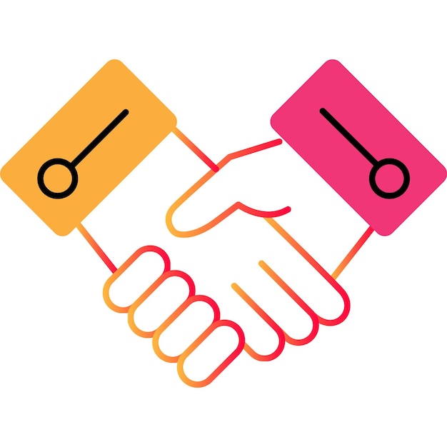Вектор соглашения о заключении сделки значка контура рукопожатия