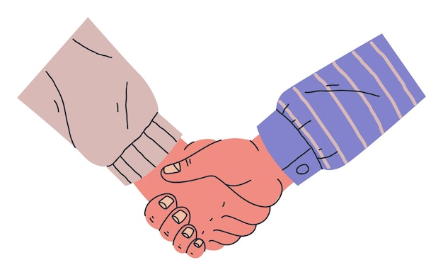 Vector hand shake vector business partner handshake cartoon partnership deal set