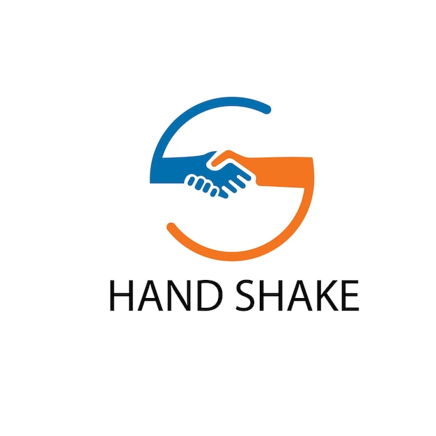 Vector hand shake vector logo design