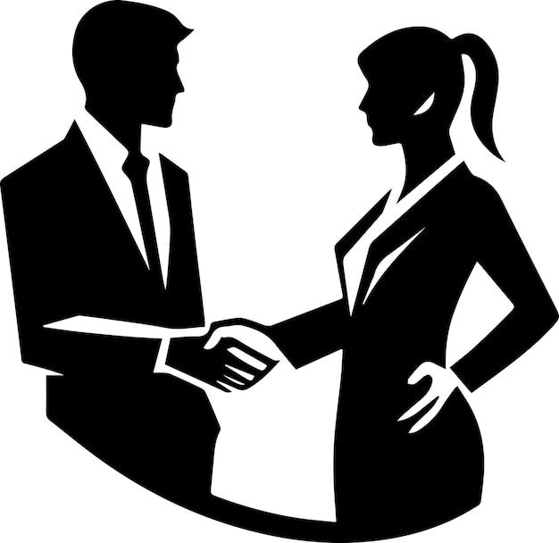 Hand shake vector silhouette 7