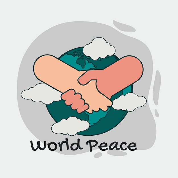 Hand shake world peace design vector illustration