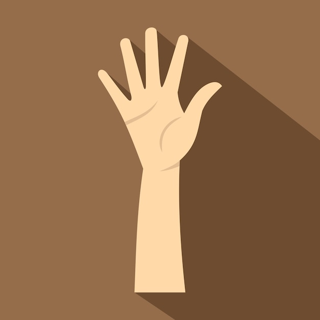 Hand showing five fingers icon flat illustration of hand showing five fingers vector icon for web