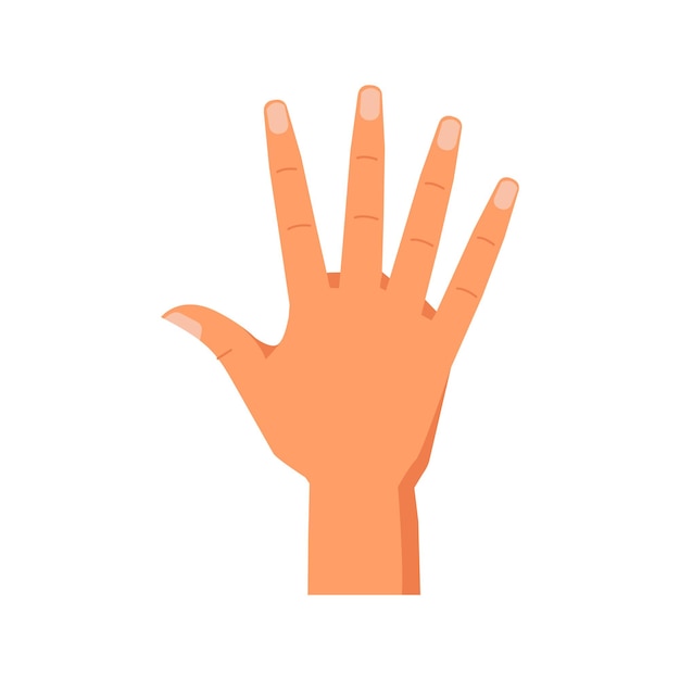 Hand showing number five with raised fingers