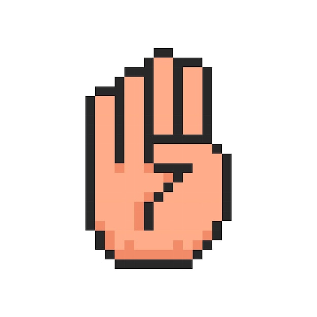 Vector hand shows three fingers up