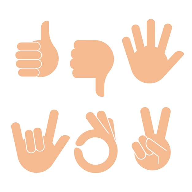 Vector hand sign collection