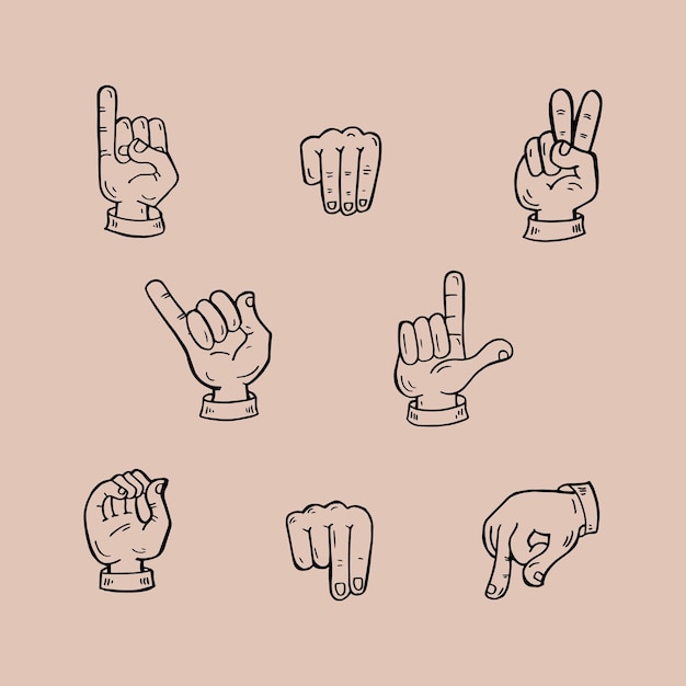 Vector hand sign for disability hand drawn illustration vector