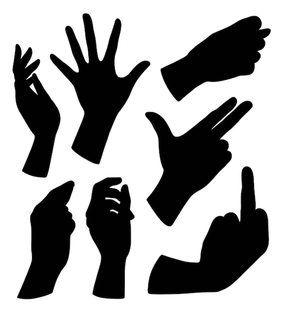 Vector hand sign silhouette