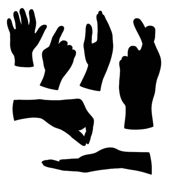 Hand sign silhouettes