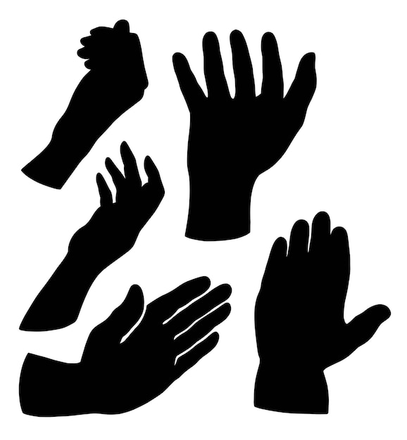 Hand sign silhouettes