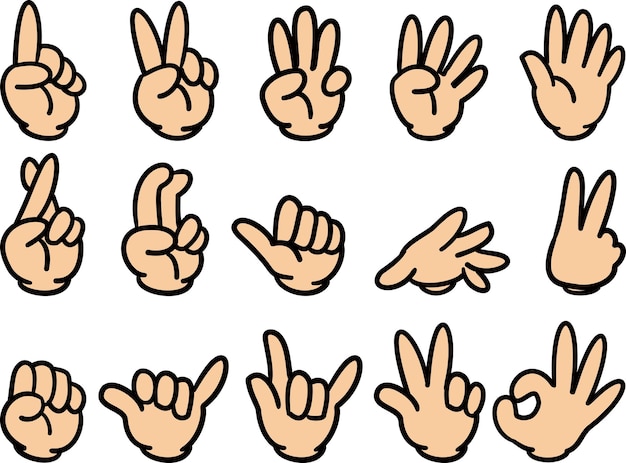 Hand sign skin color left hand