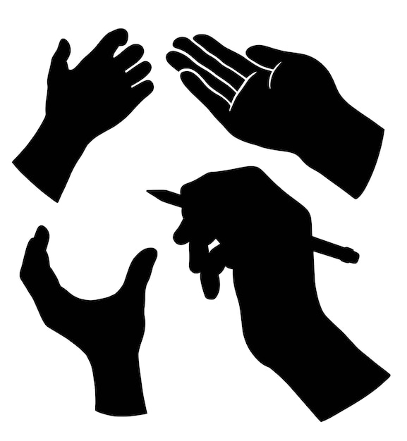 Hand sign and symbol silhouette