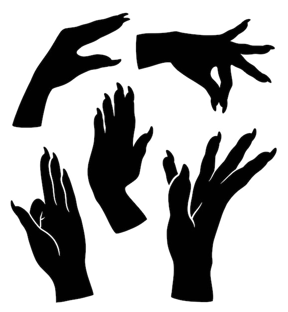 Hand sign and symbol silhouette