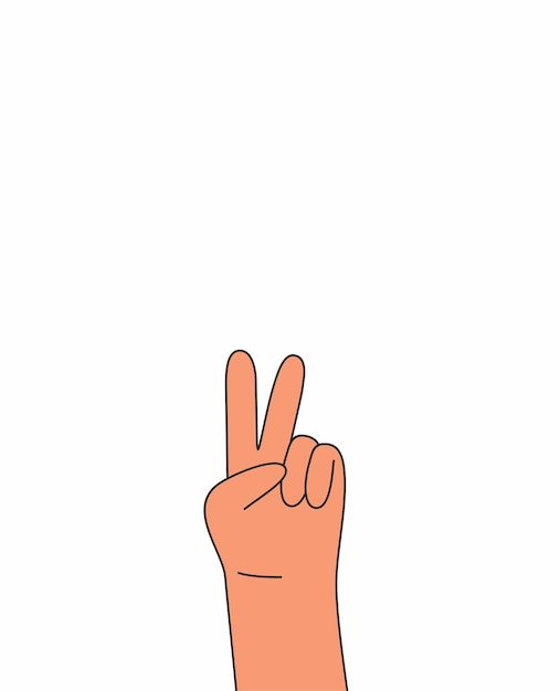 Vector hand sign victory vector illustration peace