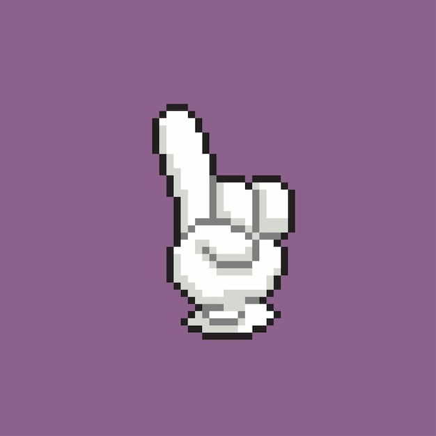 hand sign with glove in pixel art style