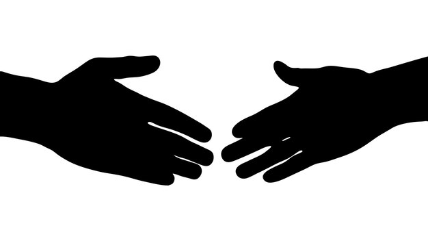 hand silhouette isolated on white Vector collection of human hands of different gestures vector