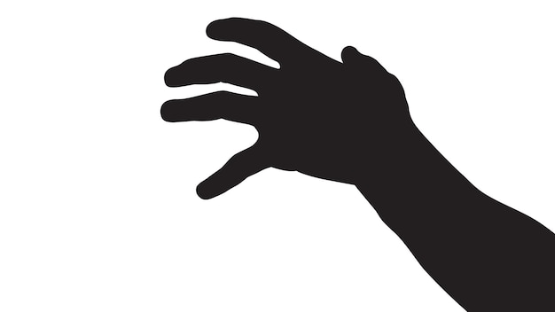 ベクトル 黒を身振りで示す白い手で隔離された手のシルエット 黒い手のシルエット ベクトル illustrat