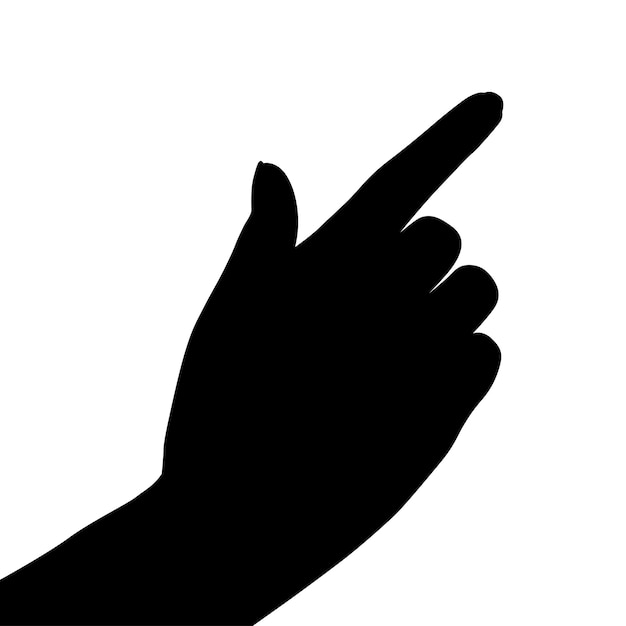 hand silhouettes isolated on white hand pointing isolated on white hand pointing at something