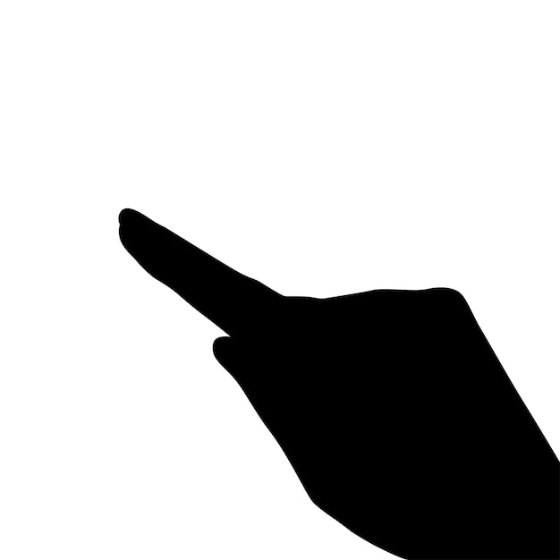 hand silhouettes isolated on white hand pointing isolated on white hand pointing at something