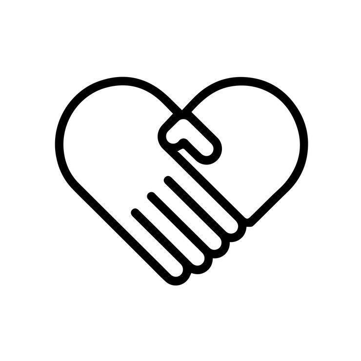 Vector hand silhouettes making a hand heart gesture hands in heart shape silhouette