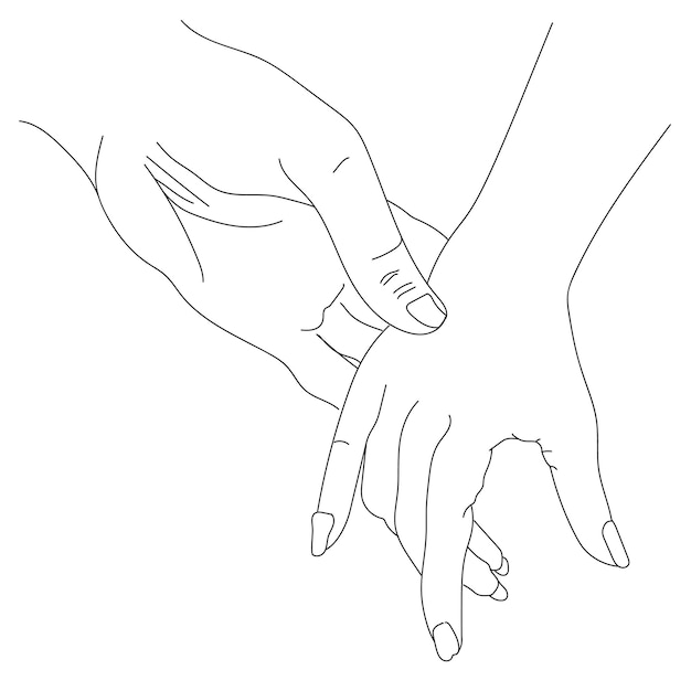 Hand sketch of human hands in various angle