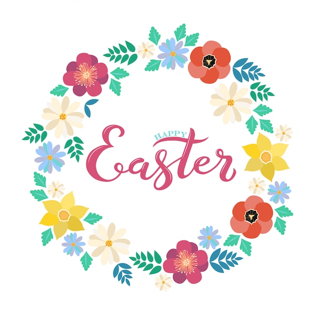 Hand sketched Happy Easter text 