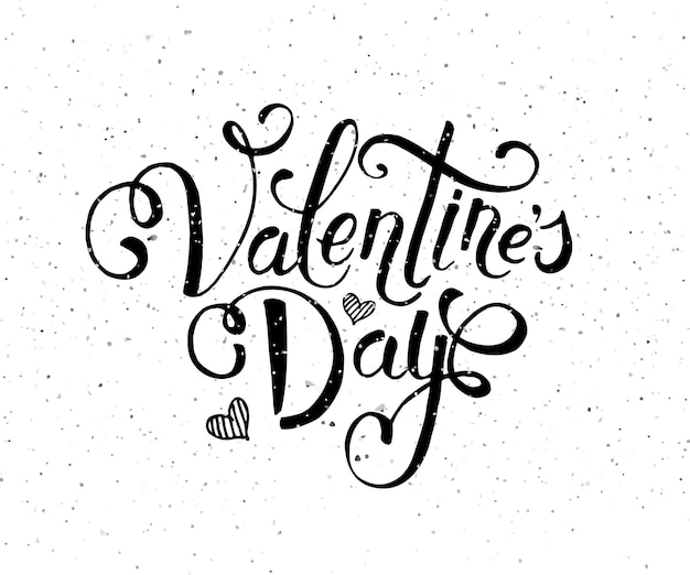 Vector hand sketched valentines day text valentines day typography hand drawn lettering for st valent