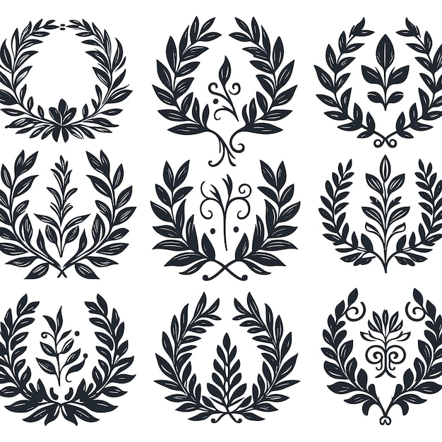 Vector hand sketched vector vintage elements wreath